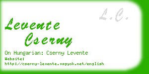 levente cserny business card